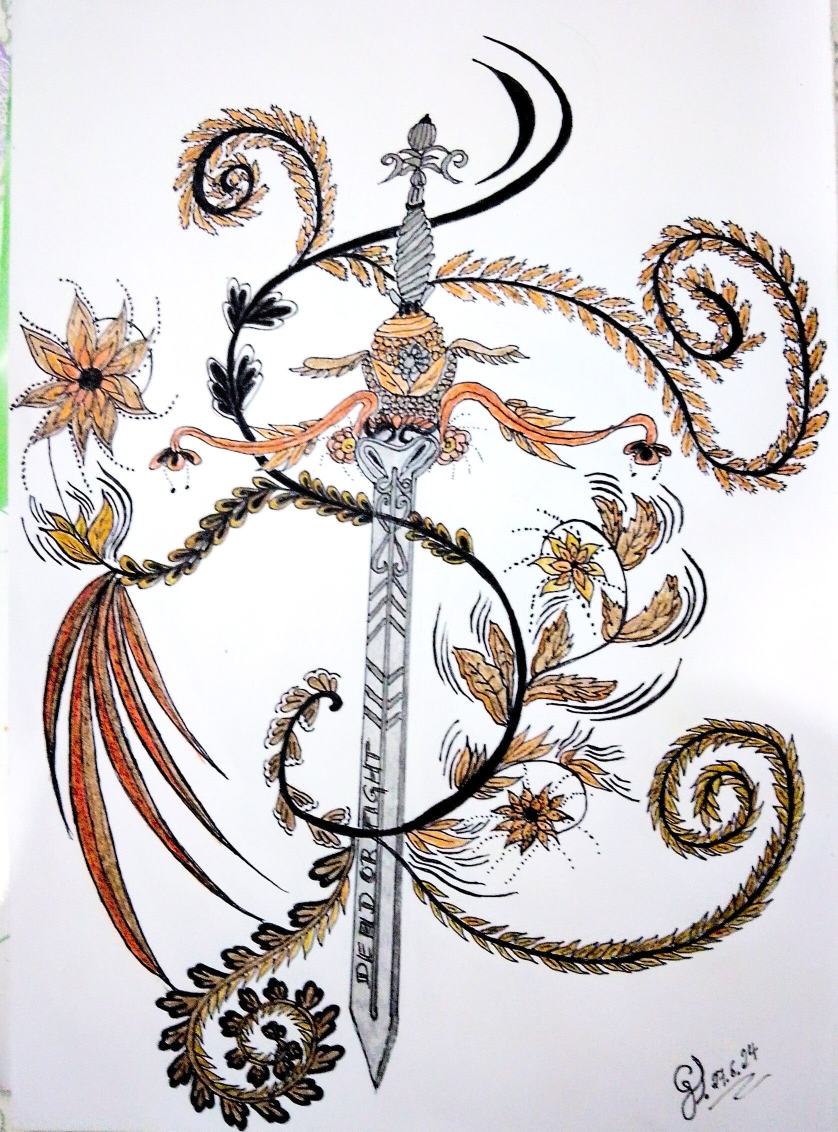 Tribal Tattoo Natural Sword