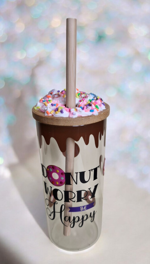 Glazen beker met Rietje 'Donut'