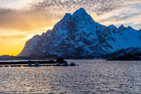 Coucher de soleil dans les Fjords