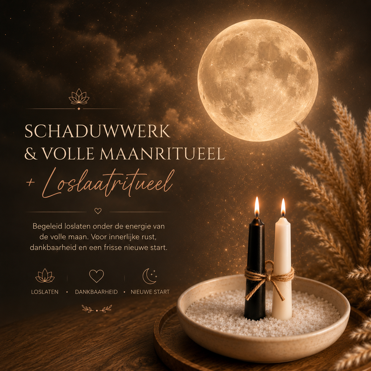Begeleidend volle maan ritueel - Loslaten & dankbaarheid