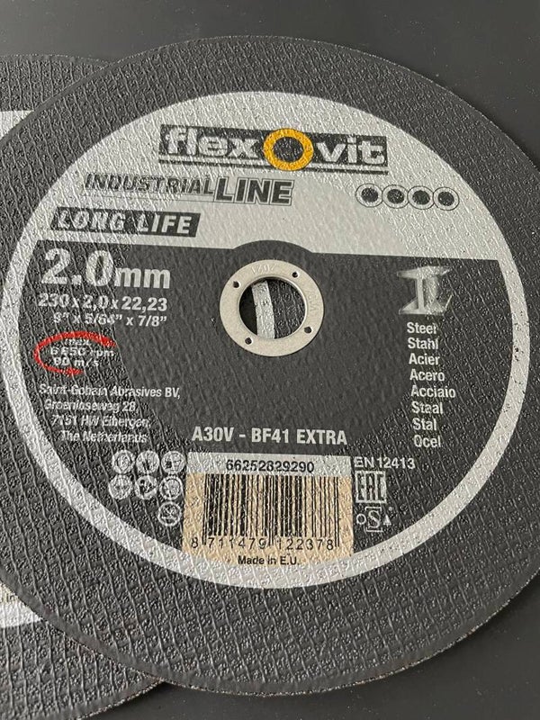 Disque  FLEXOVIT 2,00 mm     230x2,0x22,23 POUR  METAL PROFESSIONNEL