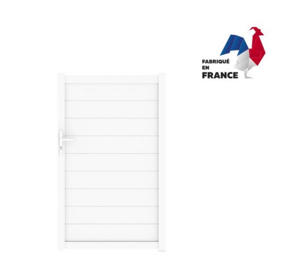 Portillon Jardimat aluminium Frejus blanc 9016 - 100 x h.170 cm