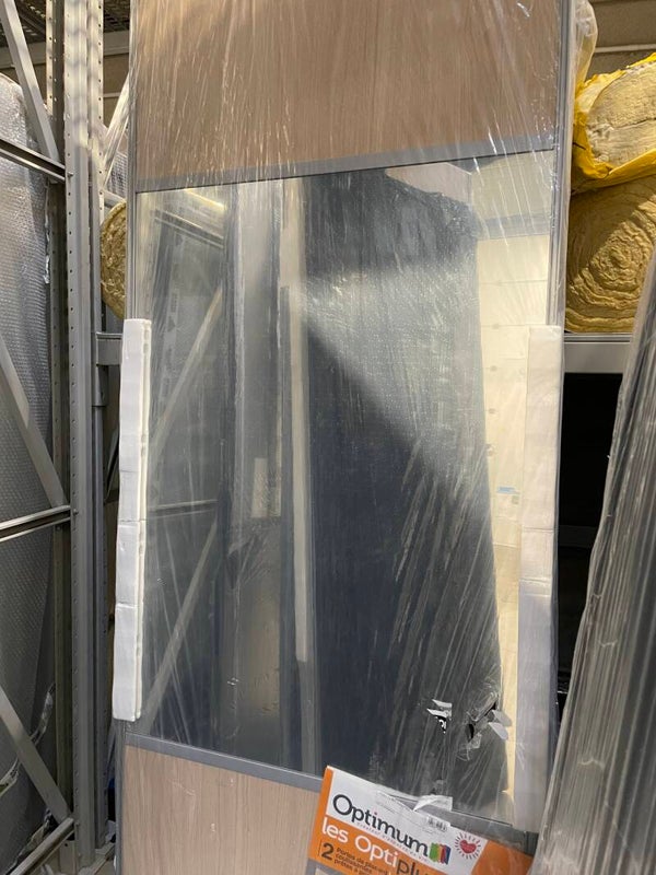 Portes de placard OPTIMUM Bois clair et miroir Ouverture 1800 Hauteur 2500