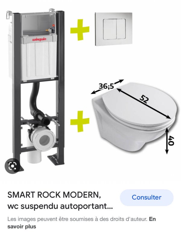 Bati suspendu  Autoportant WIRQUIN Smart Rock + CUVE MODERN WIRQUIN