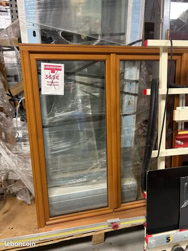 Fenêtre bois 1350x1200 mm en pon double vantaux