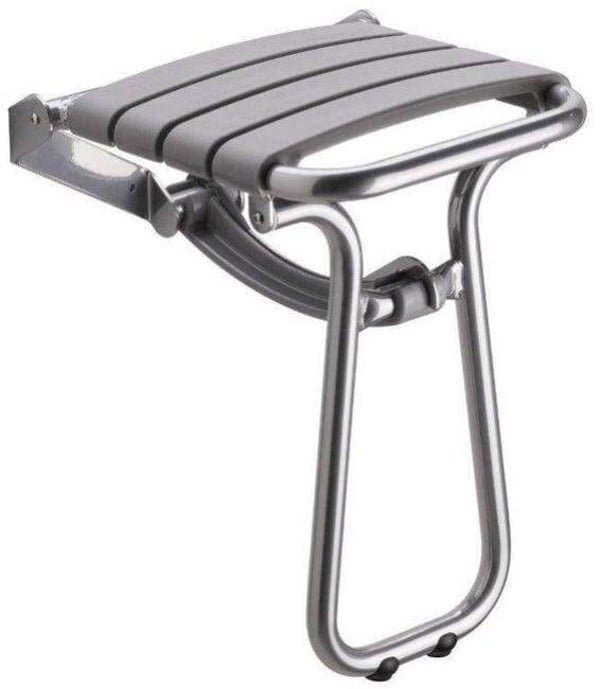 Siège de douche à fixer relevable, aluminium epoxy gris