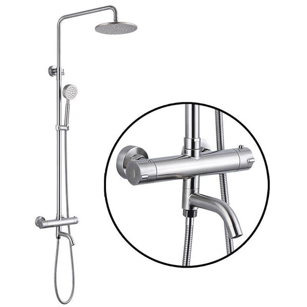 Colonne de douche thermostatique Yufa chrome pour baignoire