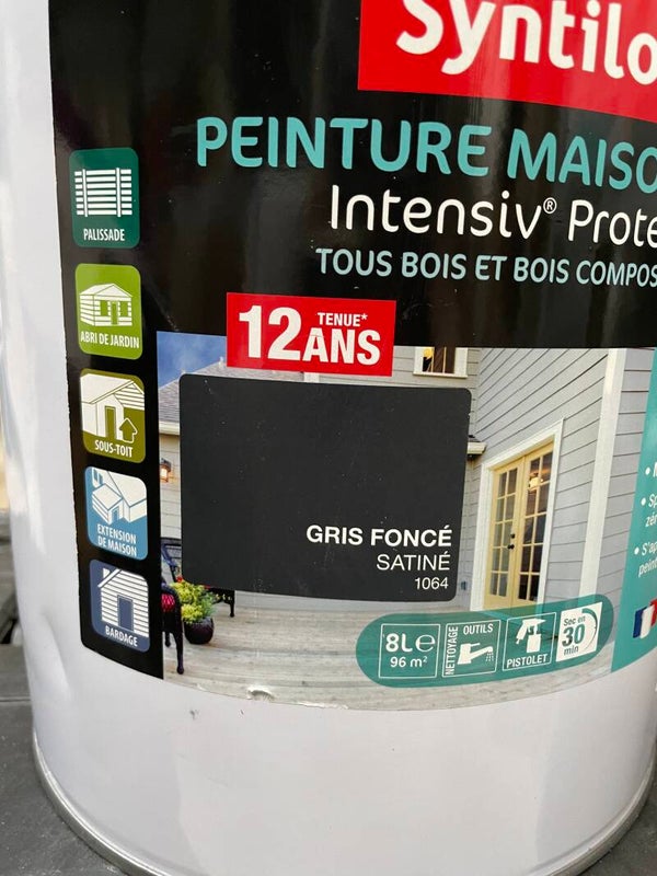 Peinture maison bois Intensiv Protect Syntilor Gris Foncé Sartiné 1064 8Litres
