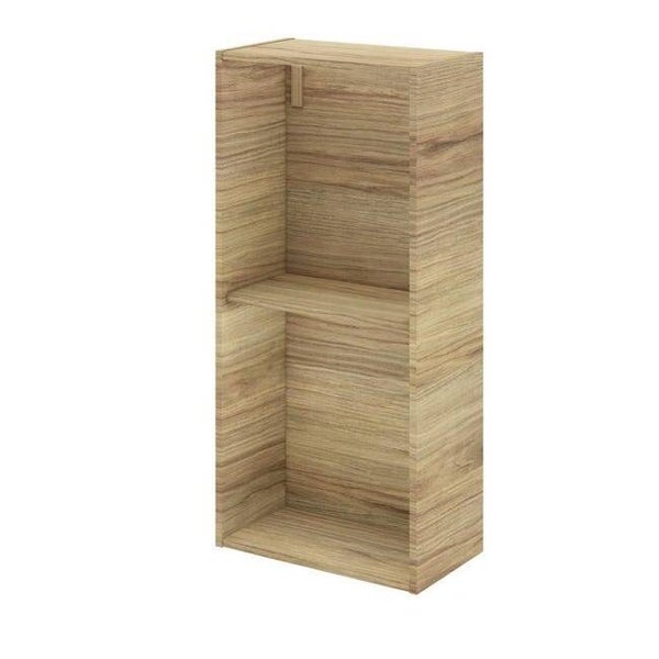 Cube de rangement l.30 x H.64 x P.17 cm, effet chêne miel, Neo line