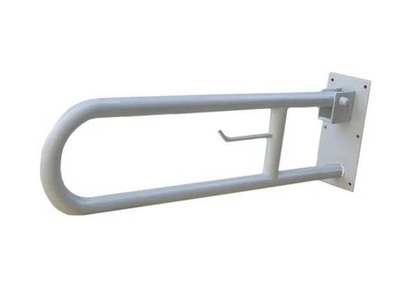 Barre d'appui à fixer et relevable, acier inoxydable blanc