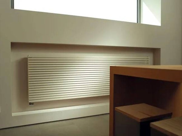 Radiateur eau chaude horizontal LODEN Carré blanc, 877W H.65 x l.120 cm