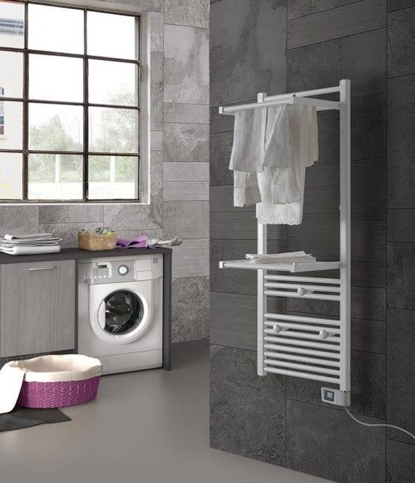 Sèche-serviettes électrique DELTACALOR 500W, H.143.1 x l.50 cm Papillon 2 blanc