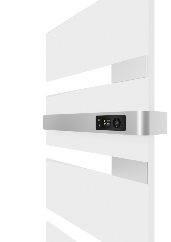 Sèche-serviettes électrique SAUTER 750W, H.150 x l.58cm Alutu mât à droite blanc
