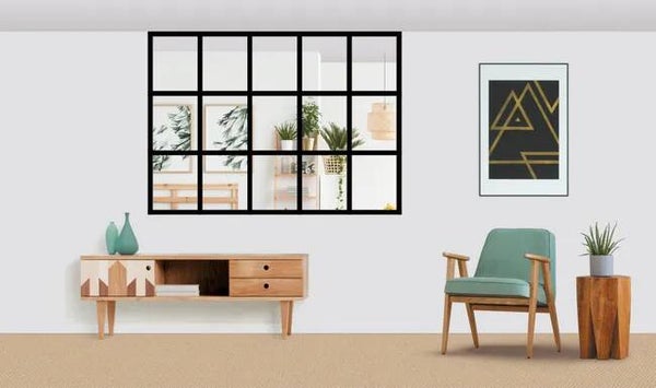 Verrière Orangerie noir sablé 15 carreaux en aluminium, H.148 x l.203 cm
