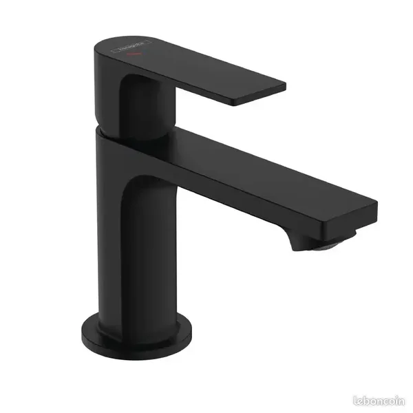 Mitigeur de lavabo avec tirette et vidage noir mat, Hansgrohe Rebris E 80 CoolStart