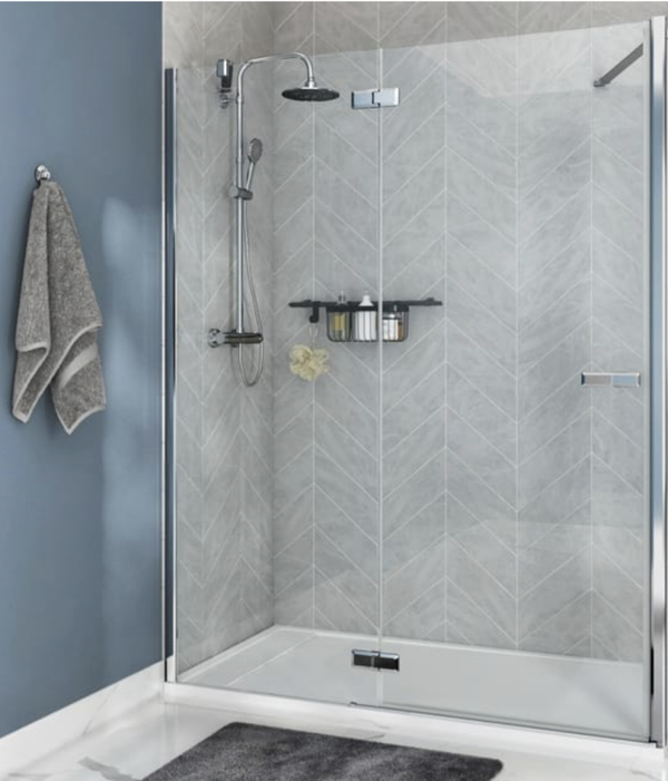 Porte de douche pivotante Néo 8 mm Chrome