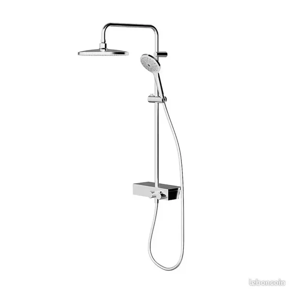 Colonne de douche thermostatique GoodHome Kolima effet chromé