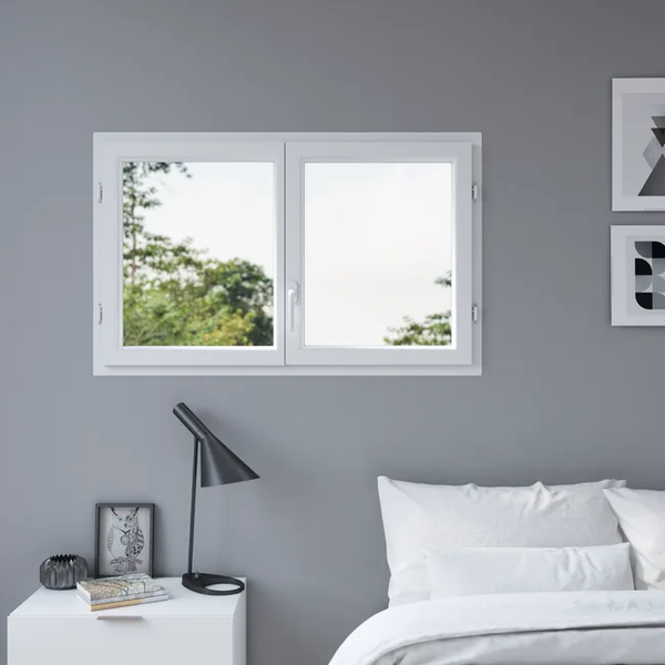Fenêtre PVC Brico Essentiel blanc H.75 x l.80 cm 2 vantaux tirant droit