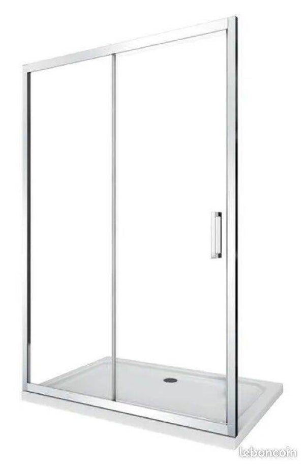 Porte de douche coulissante, 195X120 cm aluminiumDimensions : 195 x 120 cm