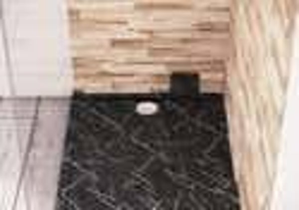 Receveur de douche extraplat, grès, marbre noir L.160 x l.80 cm, Maya