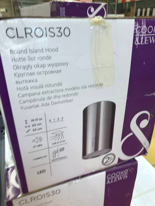 Hotte îlot ronde inox Cooke & Lewis CLROIS30, 35 cm
