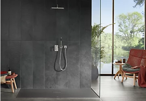 Receveur de douche à poser rectangulaire anthracite Squaro Infinity 90 x 140 cm