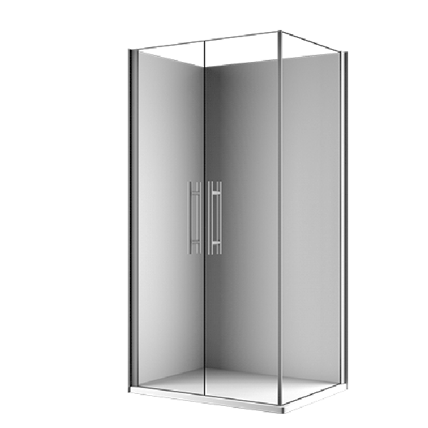 Portes de douche battantes, verre 5 mm transparent anticalcaire, profilé aspect chromé, Style, Schulte, 70 x 192 cm