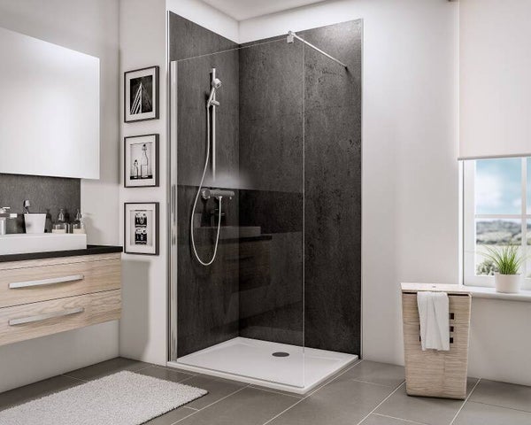 NewStyle - Paroi de douche fixe à l'italienne, Walk In, 90 x 190 cm, avec profilé à clipser