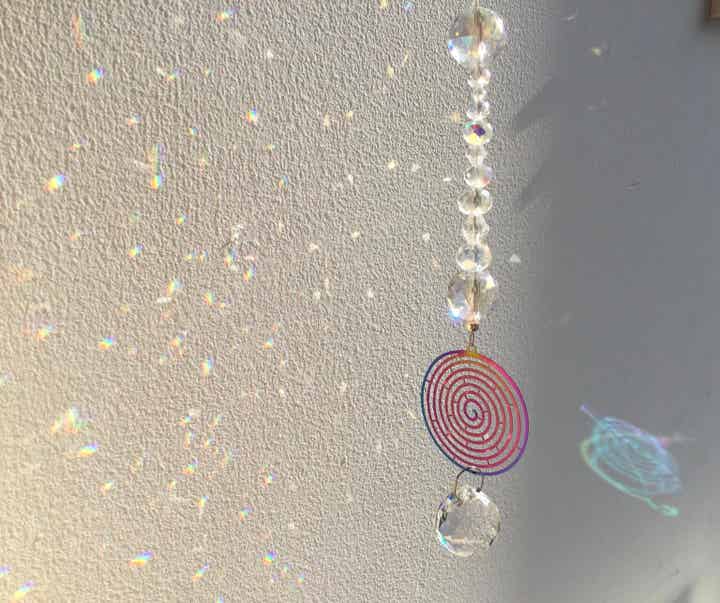 Labyrinth Maze Sparkly Rainbow Suncatcher, Mothers Day Keepsake, Window or Wall