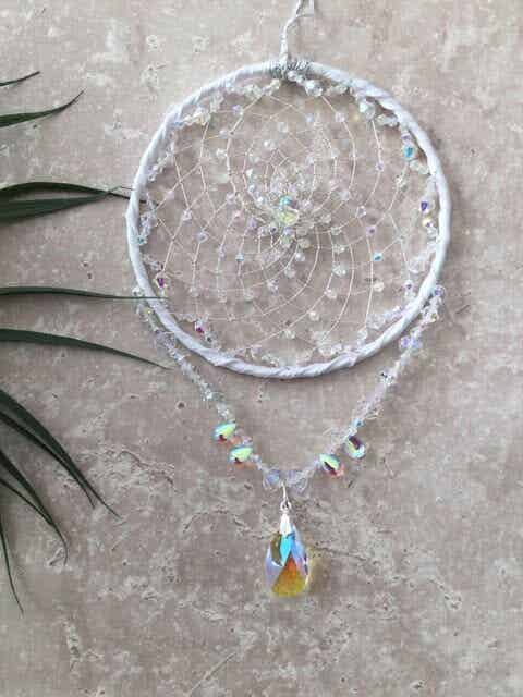 Unique Suncatcher for Mother's Day, dreamcatcher design, very sparkly