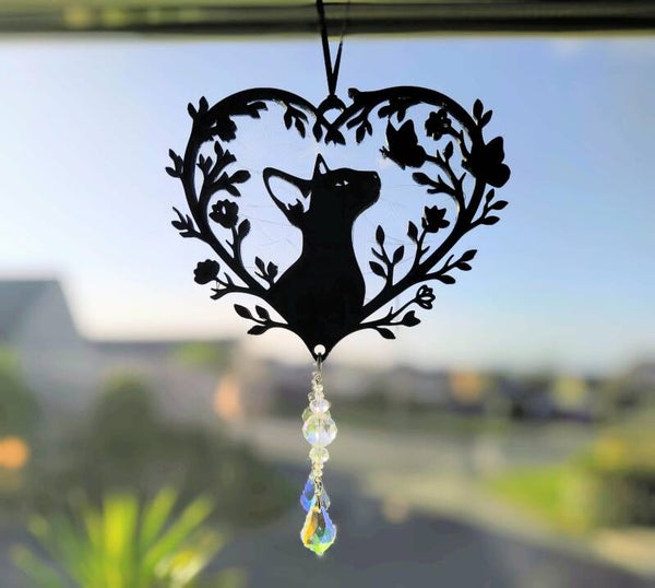 Oriental Shorthair / Siamese Cat Suncatcher, Unique handmade light reflector indoor decoration