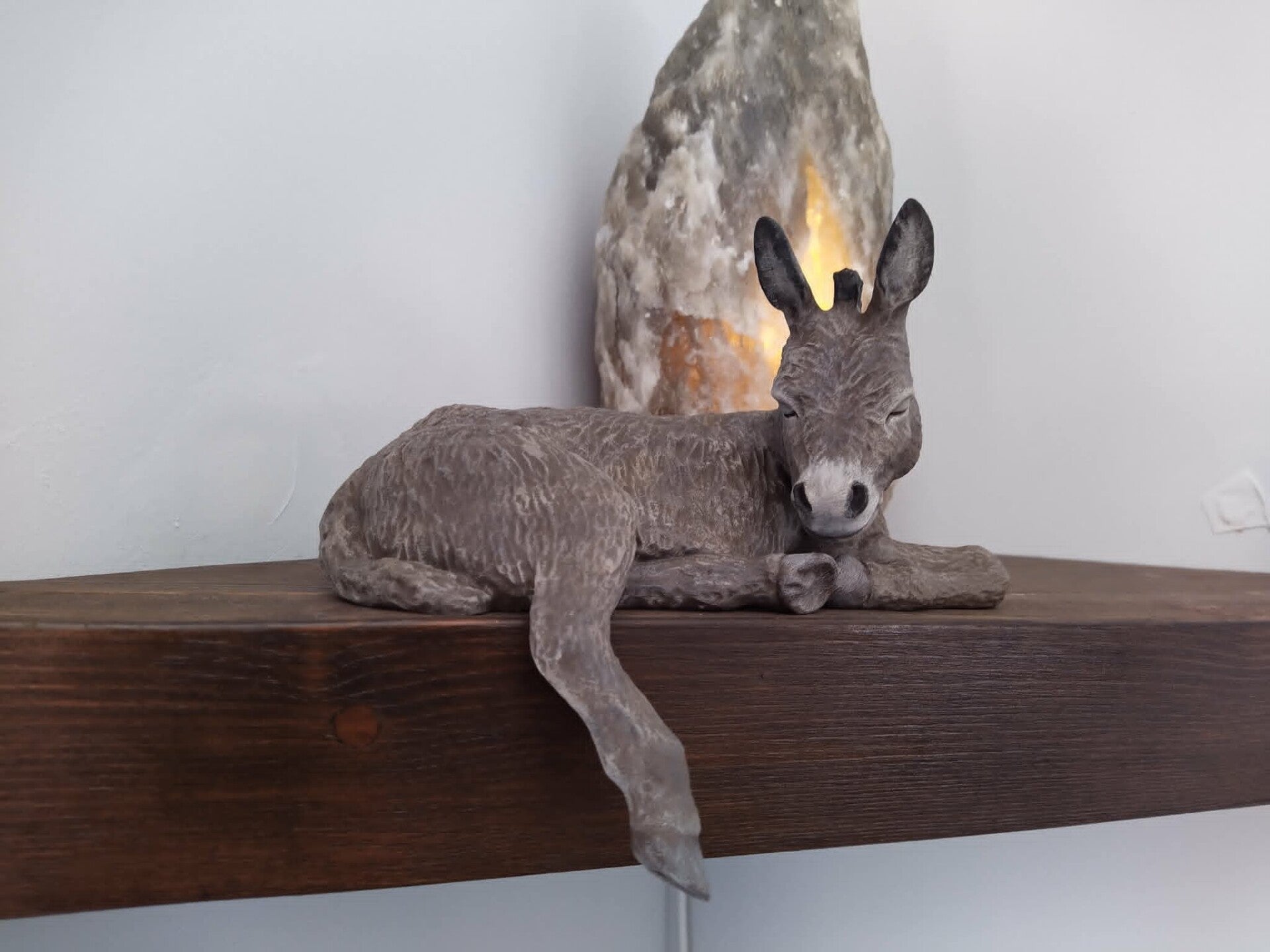 Dylan the Donkey Foal Shelf Sleeper INDOOR Ornament , Lightweight Hand-Painted Farm Country Animal Figurine, Birthday Gift