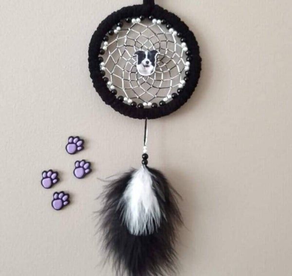 Border Collie dog dreamcatcher, boys or girls dream catcher present, cute wall art decor, birthday kids gift