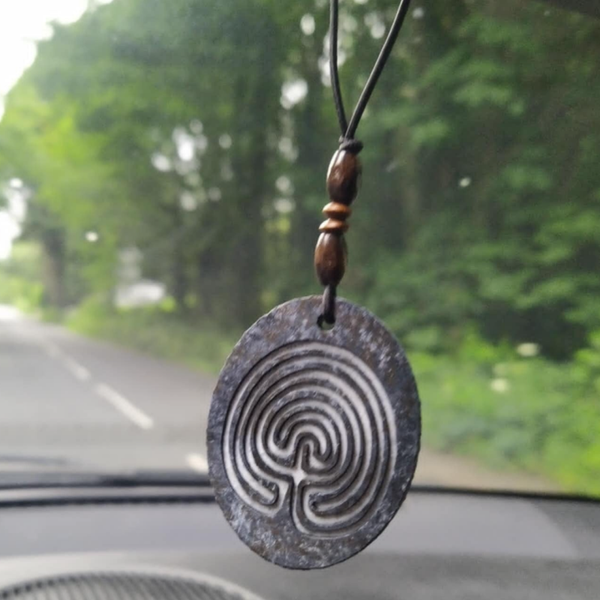 Labyrinth Maze Rear View Mirror Hanger, car decoration, meditation design