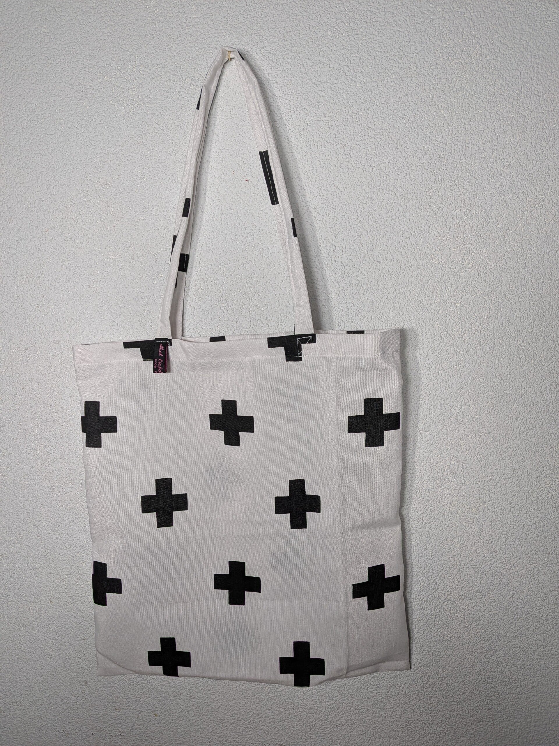 Stoffen tasje - zwart-wit - handmade by Marlies - Limited Edition