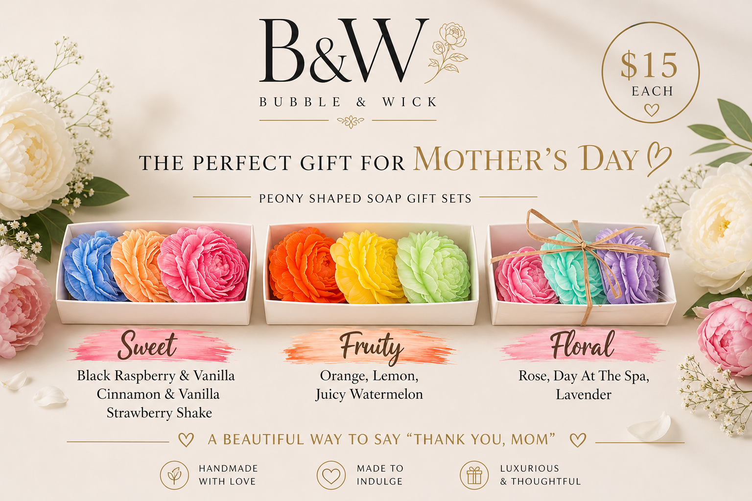 Peony Soap Gift Sets