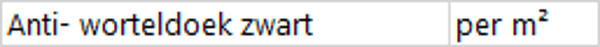 Anti- worteldoek zwart per m²