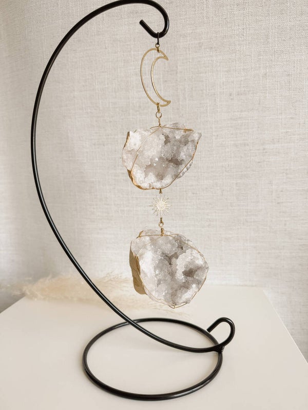 Bergkristal geode hanger