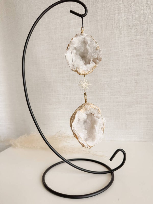 Bergkristal geode hanger