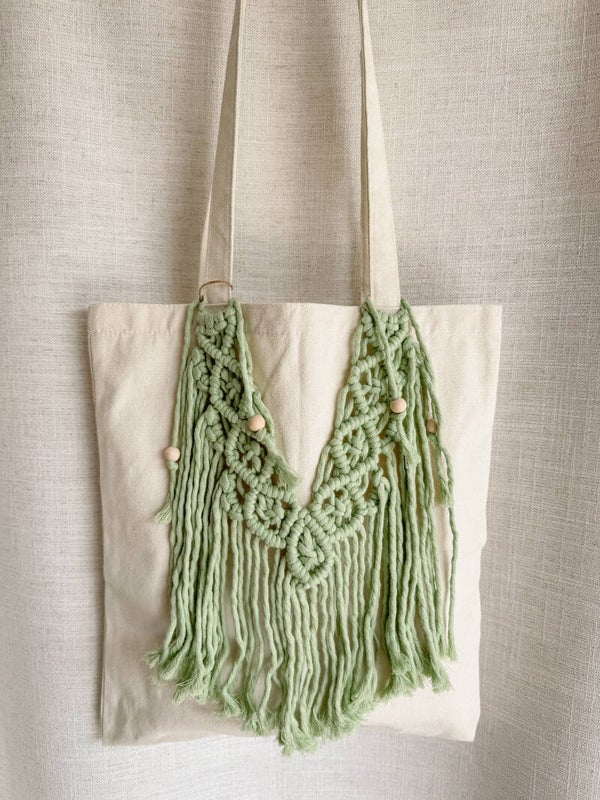 Macramé ecobag green