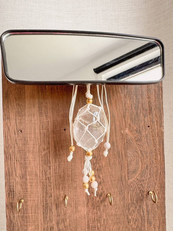 Bergkristal hanger voor je achteruitkijkspiegel