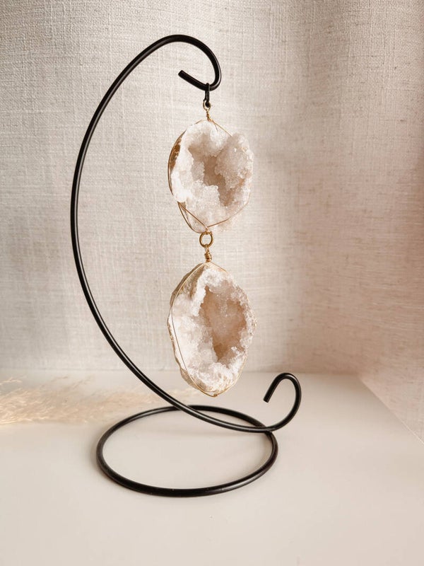 Bergkristal geode houder