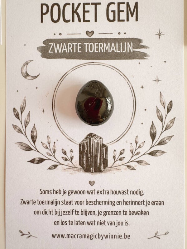 Pocket Gem - Zwarte Toermalijn