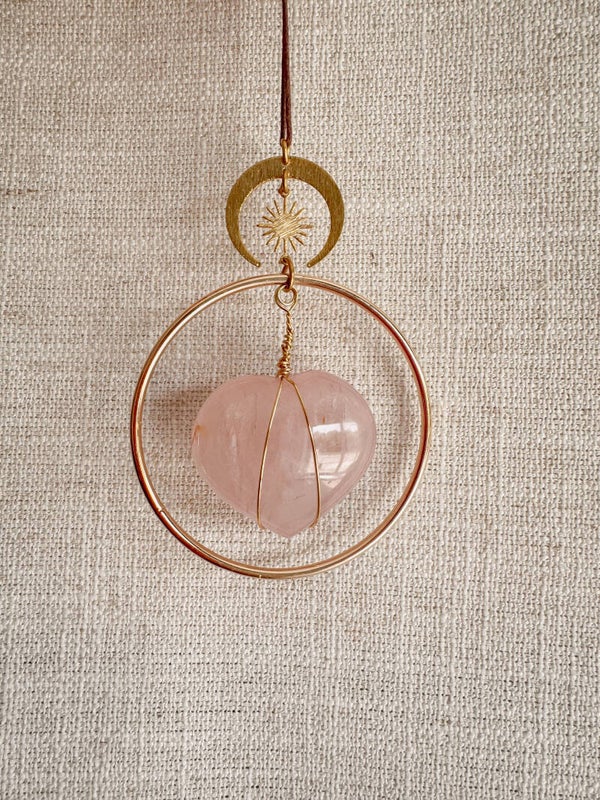 Rozenkwarts hartje hanger