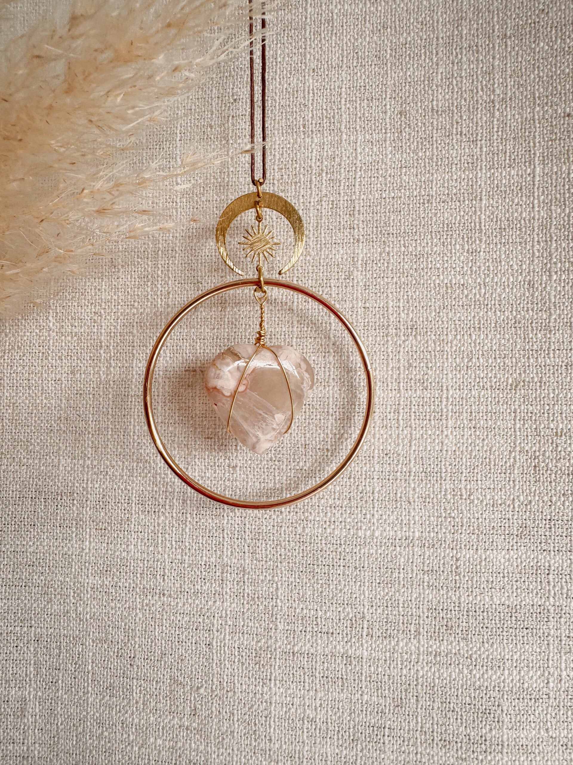 Bloemagaat hartje hanger
