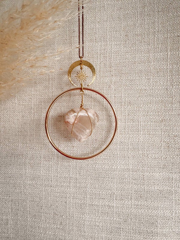 Bloemagaat hartje hanger