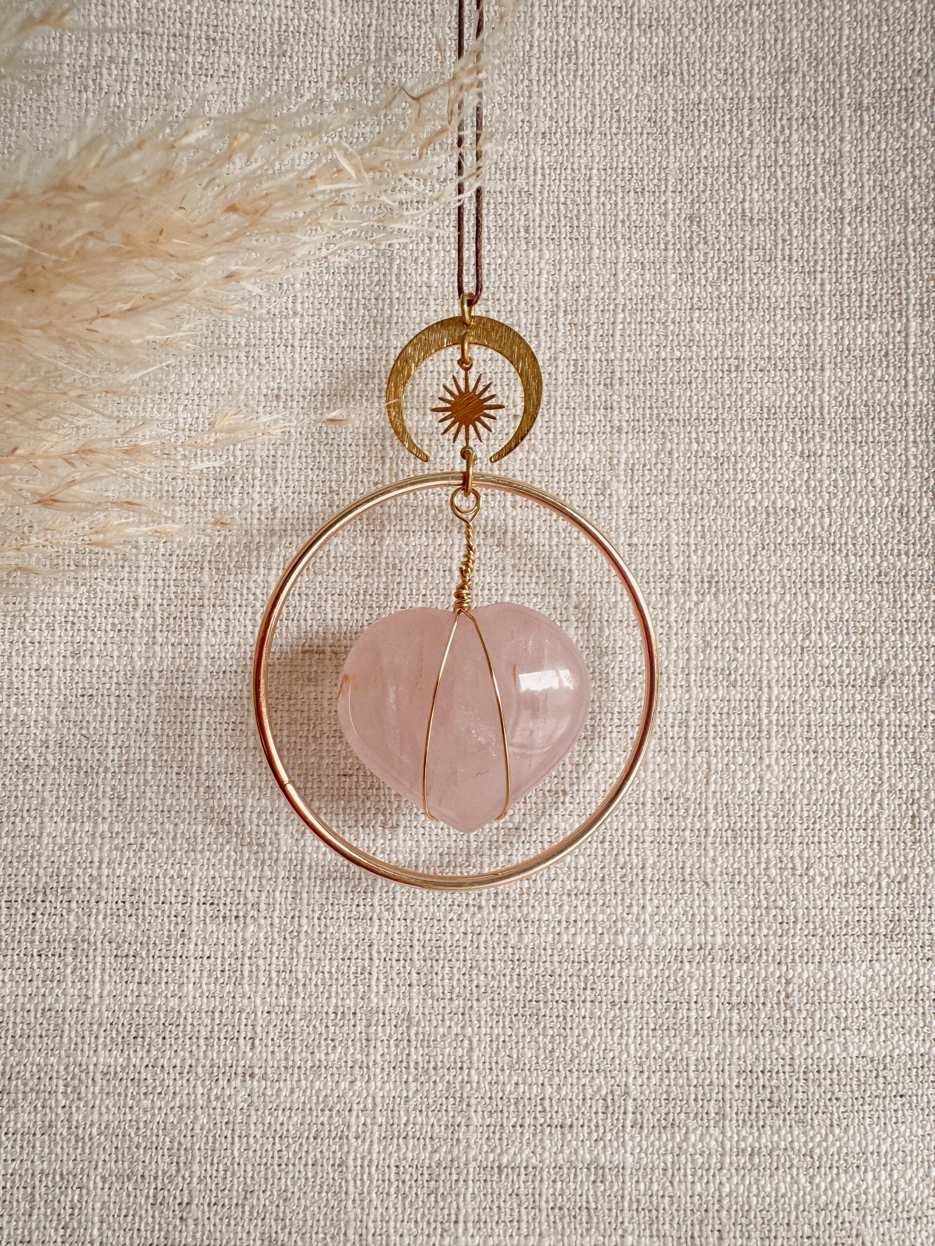 Rozenkwarts hartje hanger