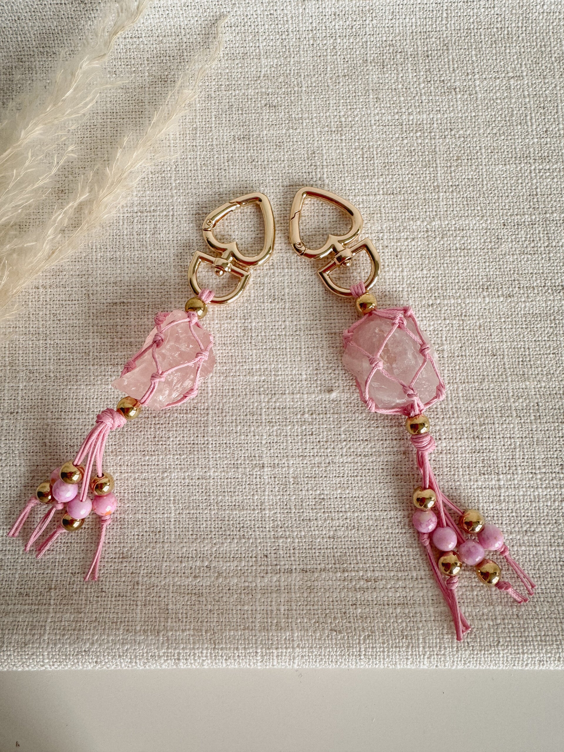 Rozenkwarts sleutelhanger