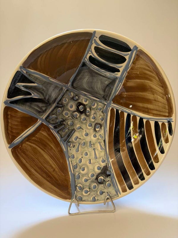 Fajans Włocławek patera kapelusz 37 cm