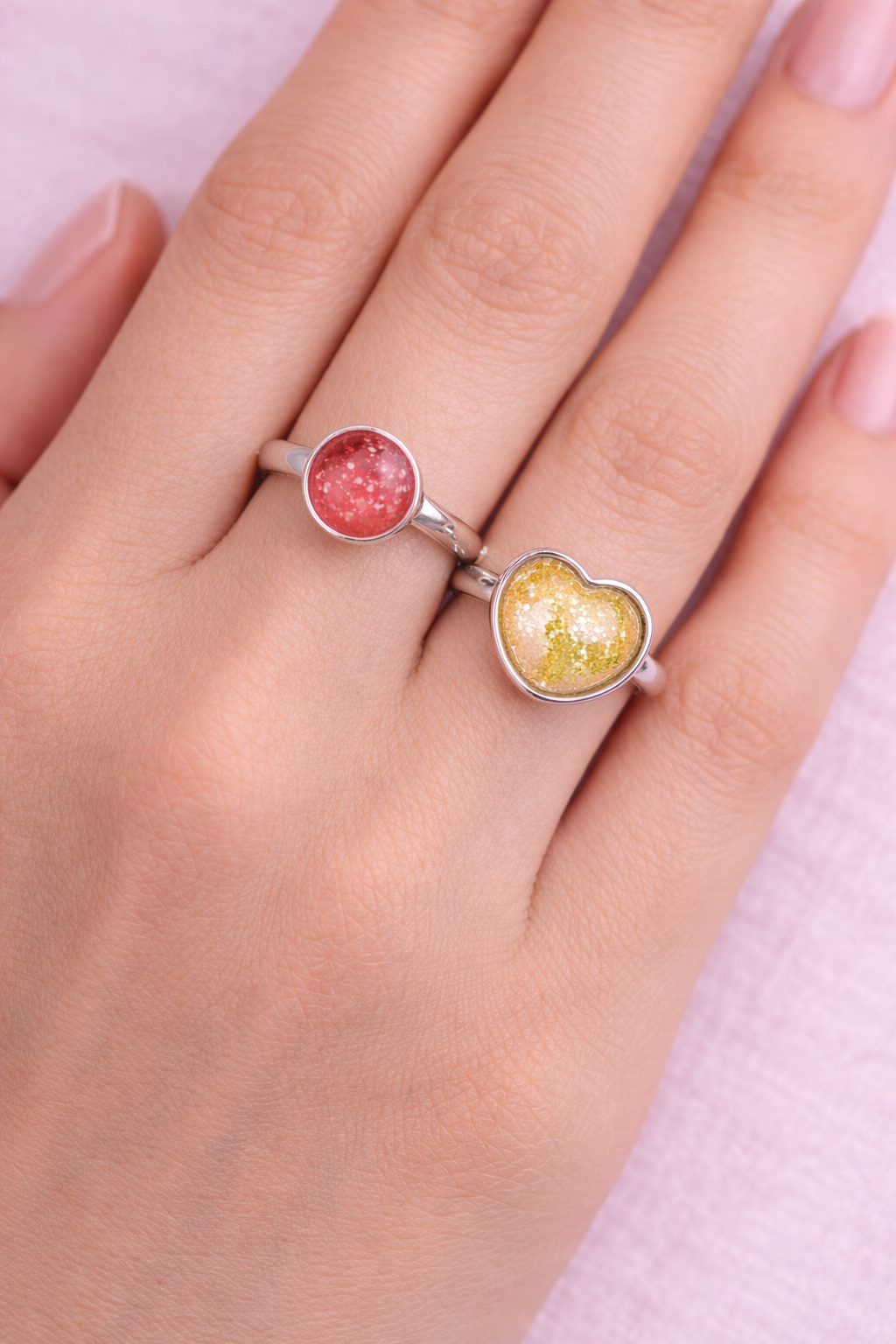 Sterling silver rings with ashes